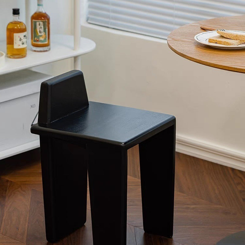 French Wood Square Bedroom Low Stool