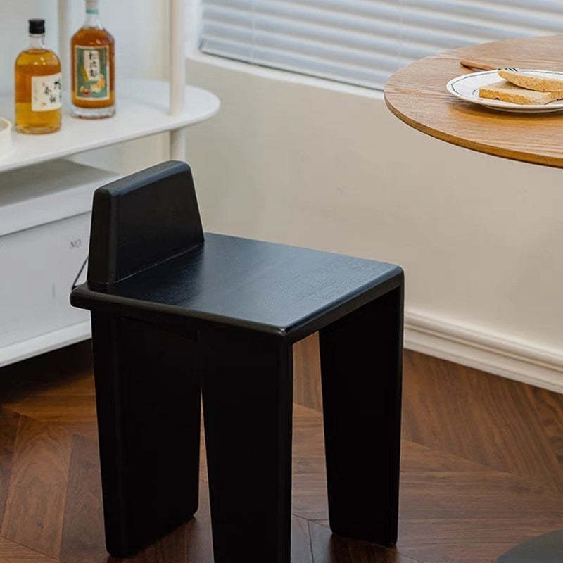 French Wood Square Bedroom Low Stool