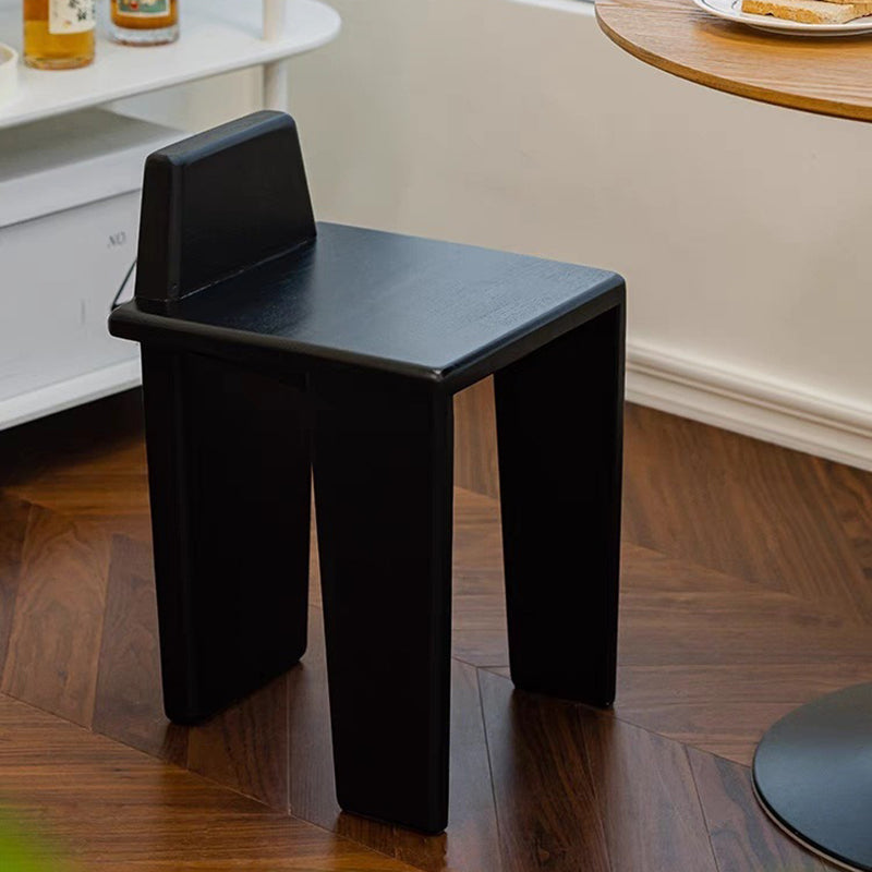 French Wood Square Bedroom Low Stool