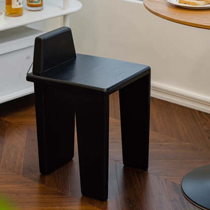 French Wood Square Bedroom Low Stool