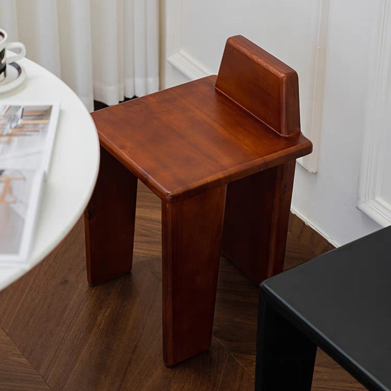 French Wood Square Bedroom Low Stool