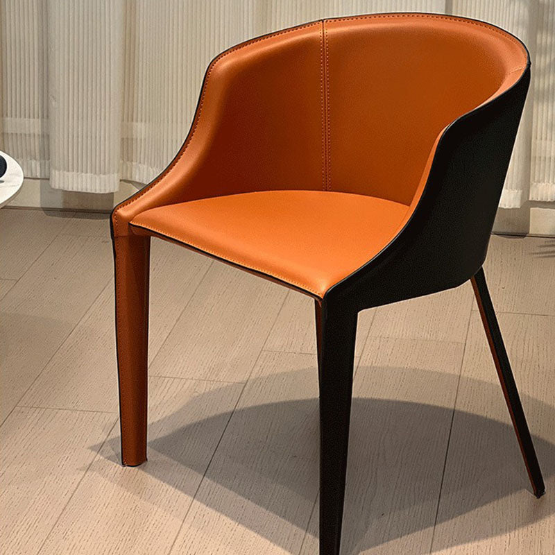Black leather steel glass saddle dining chairs & benches - minimalist