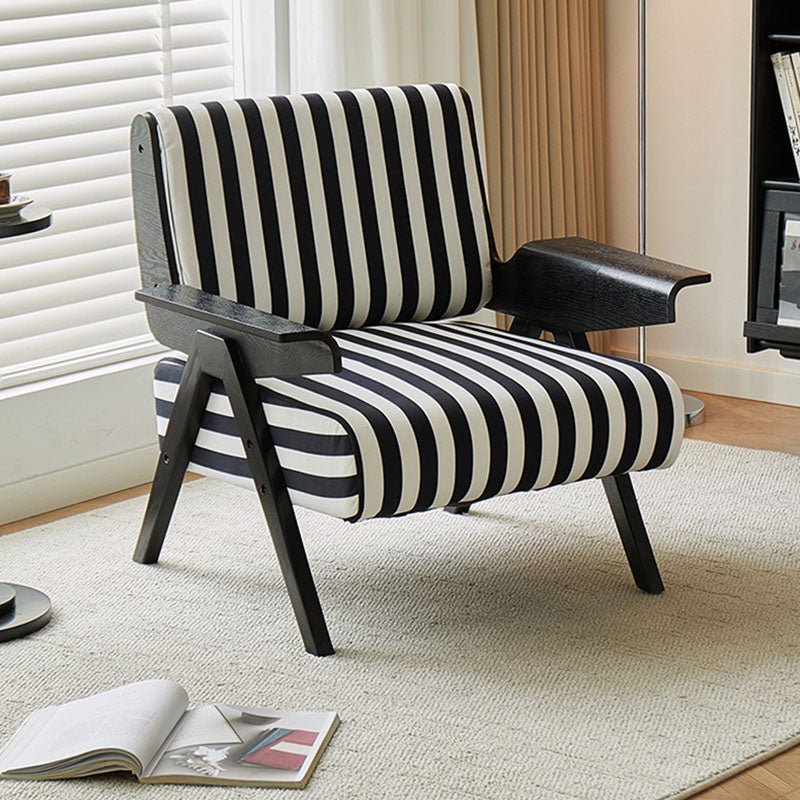 Nordic Velvet Wood Accent Chair Adjustable Legs