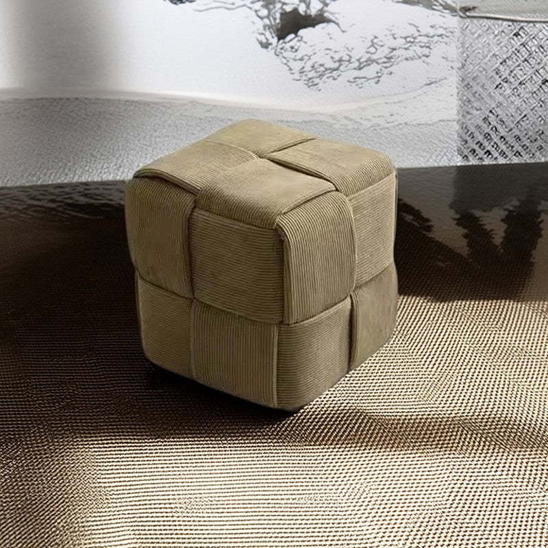 Nordic low corduroy green low stools