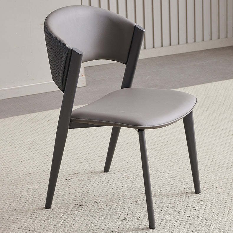 Nordic curved dining chairs & benches in leather steel metal