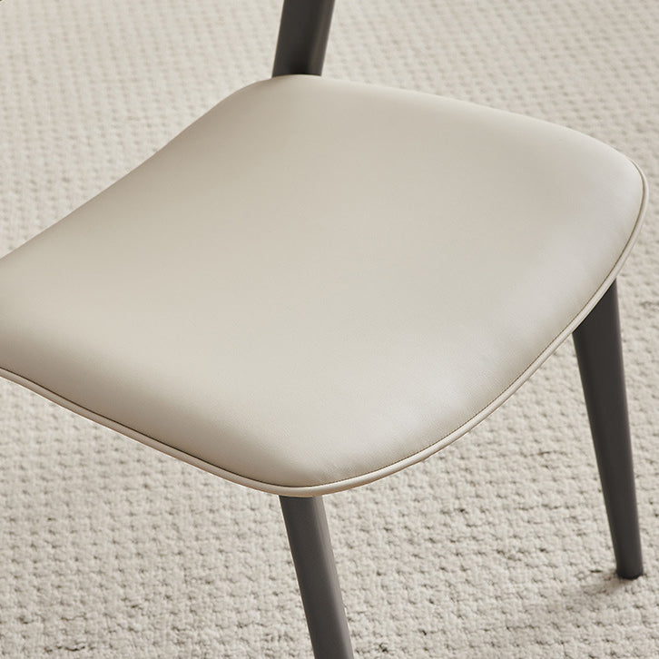 Scandinavian Leather Steel Curved Dining Chair