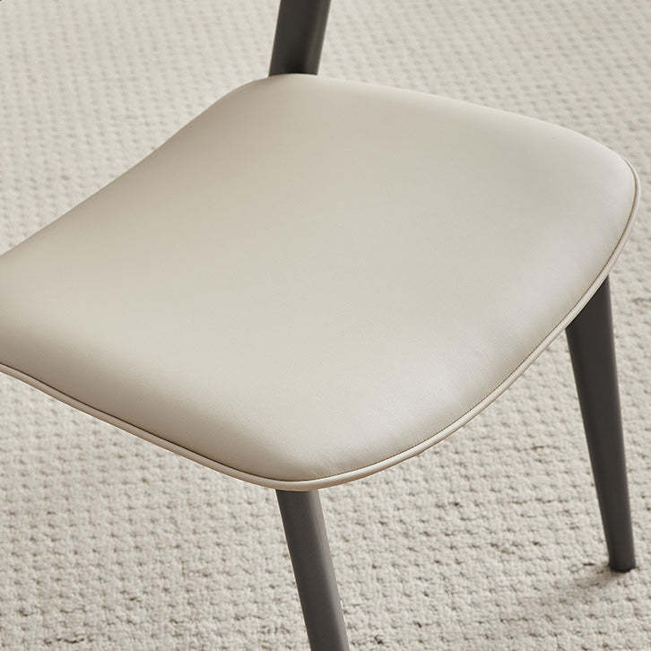 Scandinavian Leather Steel Curved Dining Chair