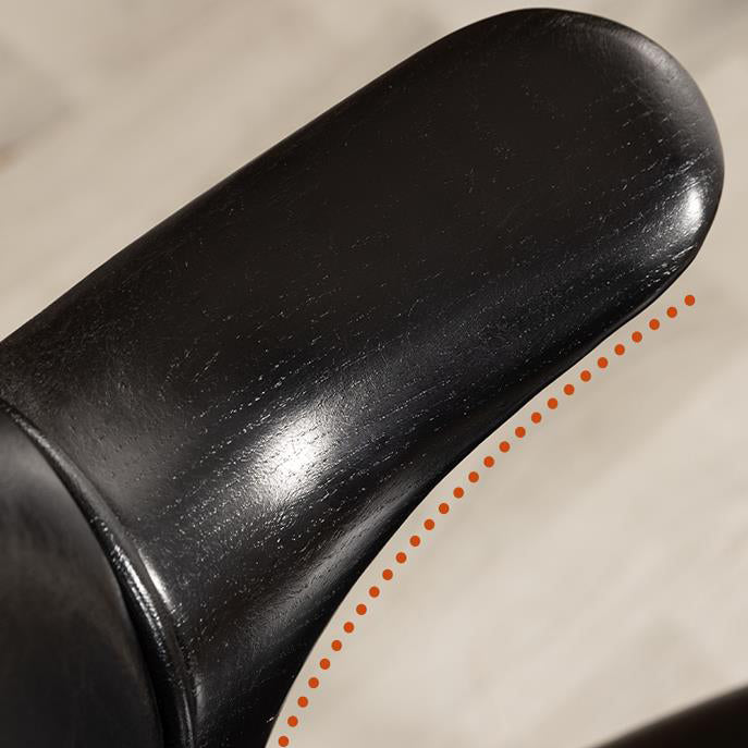 Chinese Leather Wood Horn-Shaped Dining Chair