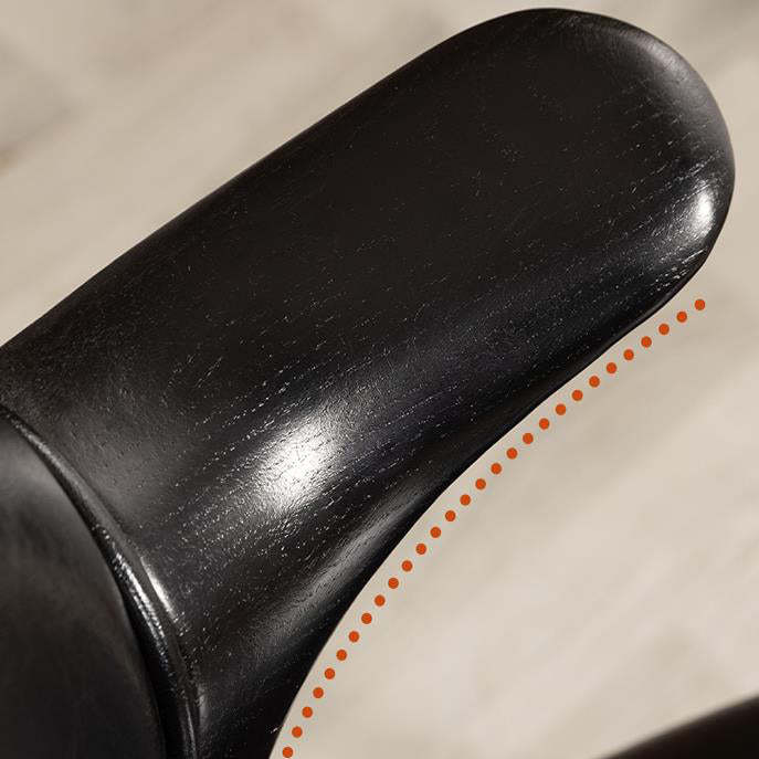 Chinese Leather Wood Horn-Shaped Dining Chair