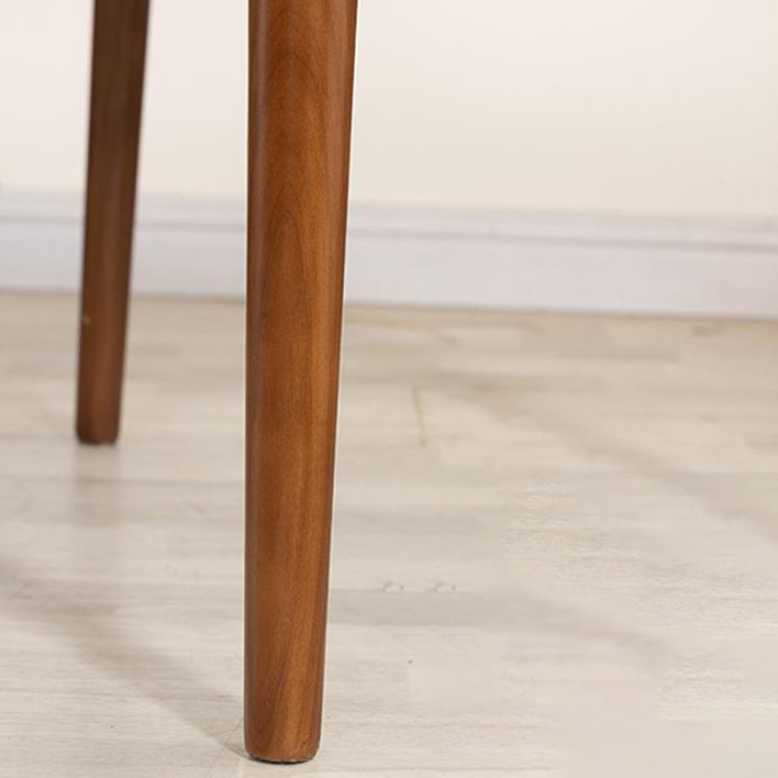 Chinese Leather Wood Horn-Shaped Dining Chair