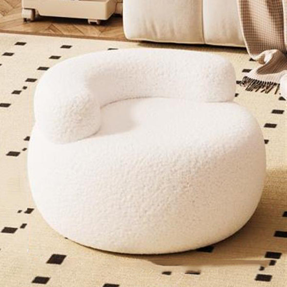 Minimalist Plush Fleece Round Shoe Bench