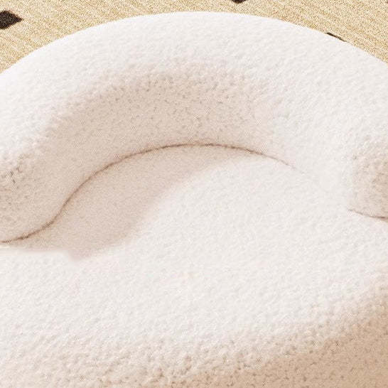 Minimalist Plush Fleece Round Shoe Bench