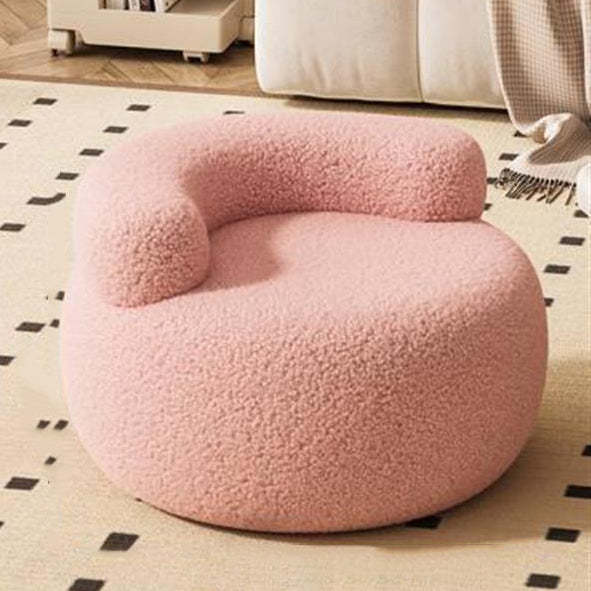 Minimalist Plush Fleece Round Shoe Bench