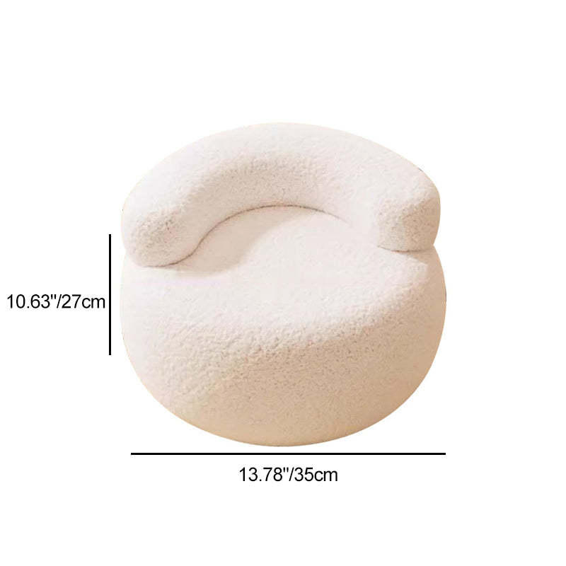 Minimalist Plush Fleece Round Shoe Bench — Pink