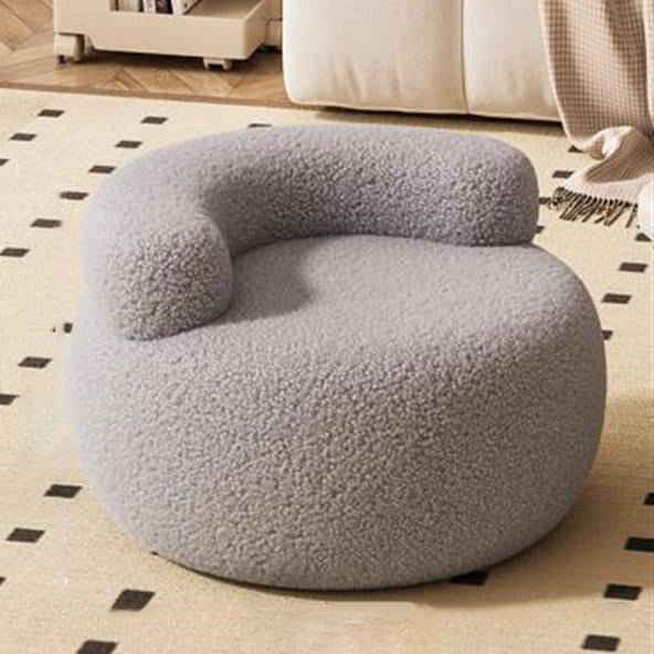 Minimalist Plush Fleece Round Shoe Bench