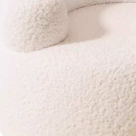 Minimalist Plush Fleece Round Shoe Bench