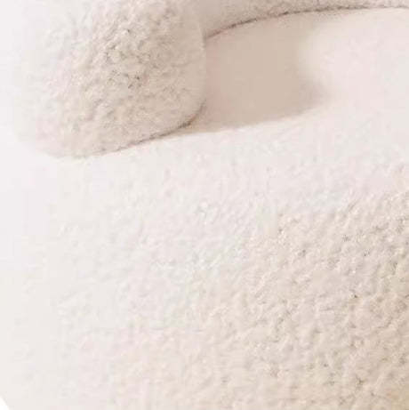 Minimalist Plush Fleece Round Shoe Bench