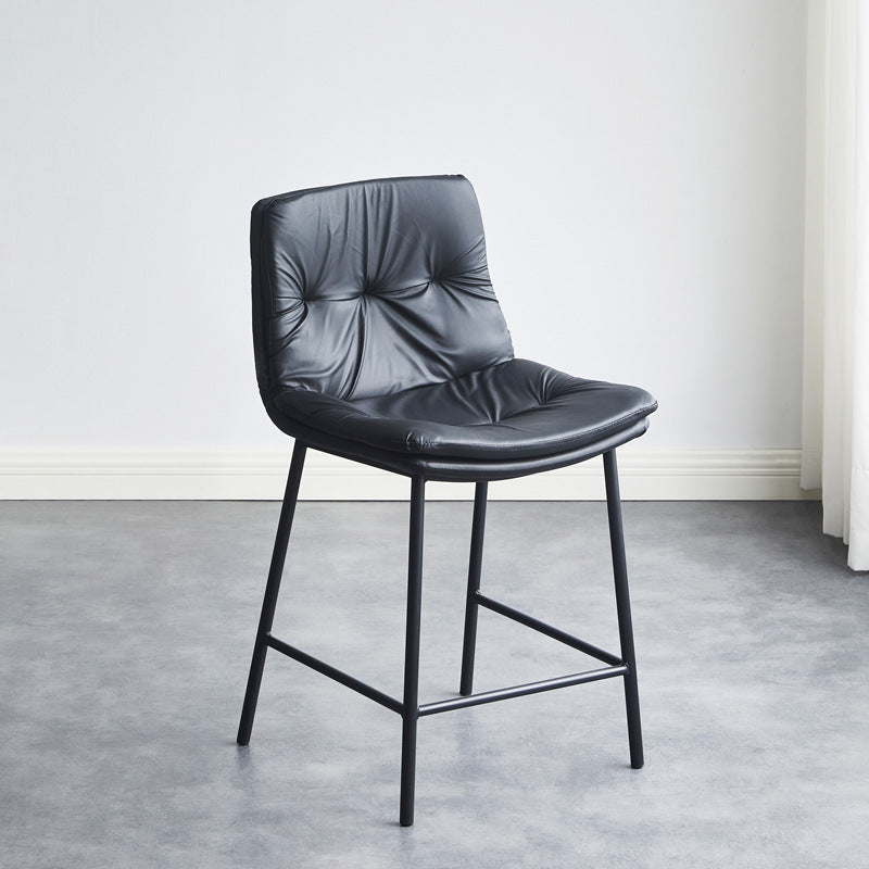 Scandinavian Leather Arched Bar Stool
