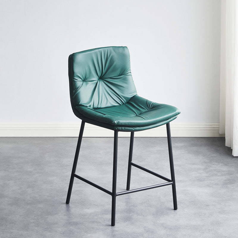 Scandinavian Leather Arched Bar Stool
