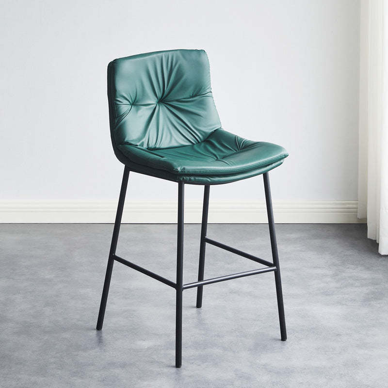 Scandinavian Leather Arched Bar Stool