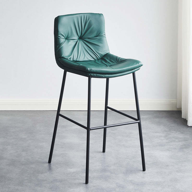 Scandinavian Leather Arched Bar Stool