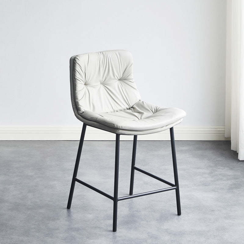 Scandinavian Leather Arched Bar Stool