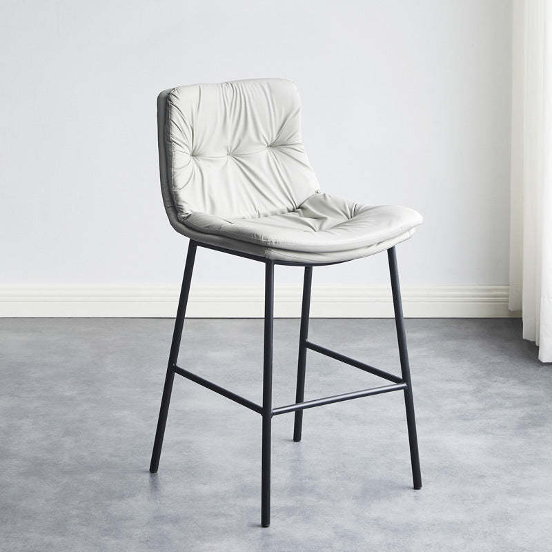Scandinavian Leather Arched Bar Stool