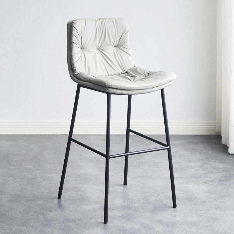 Scandinavian Leather Arched Bar Stool