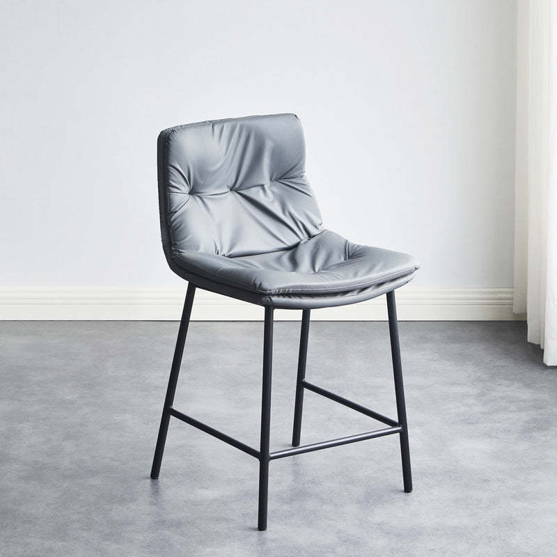 Scandinavian Leather Arched Bar Stool
