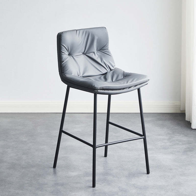 Scandinavian Leather Arched Bar Stool
