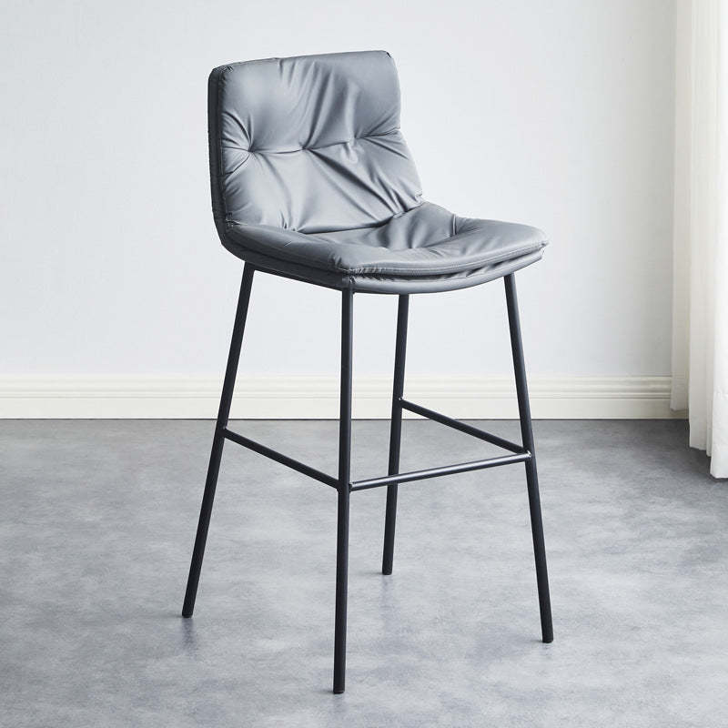 Scandinavian Leather Arched Bar Stool