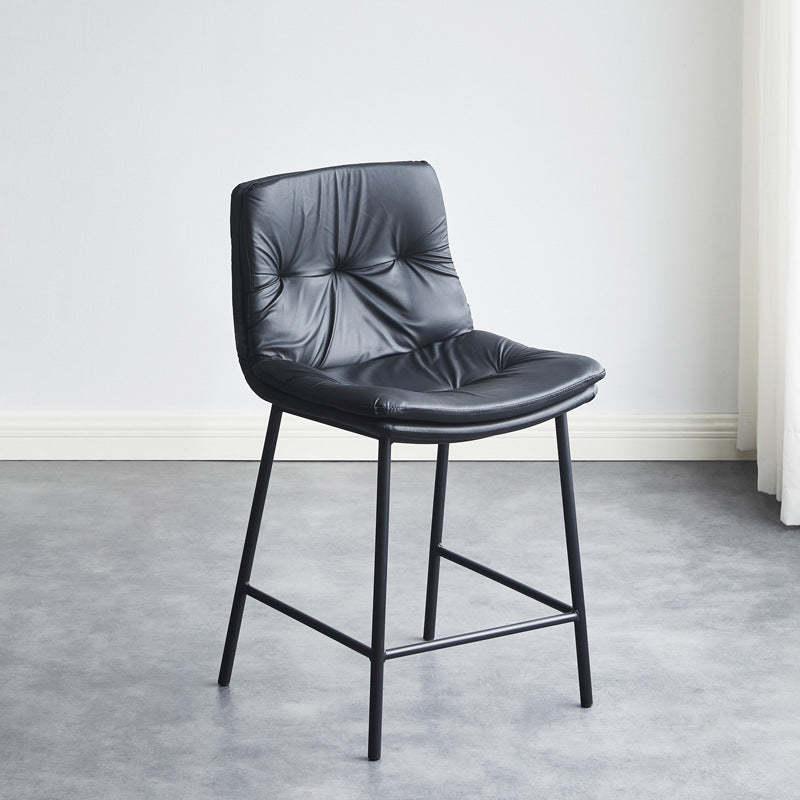 Scandinavian Leather Arched Bar Stool