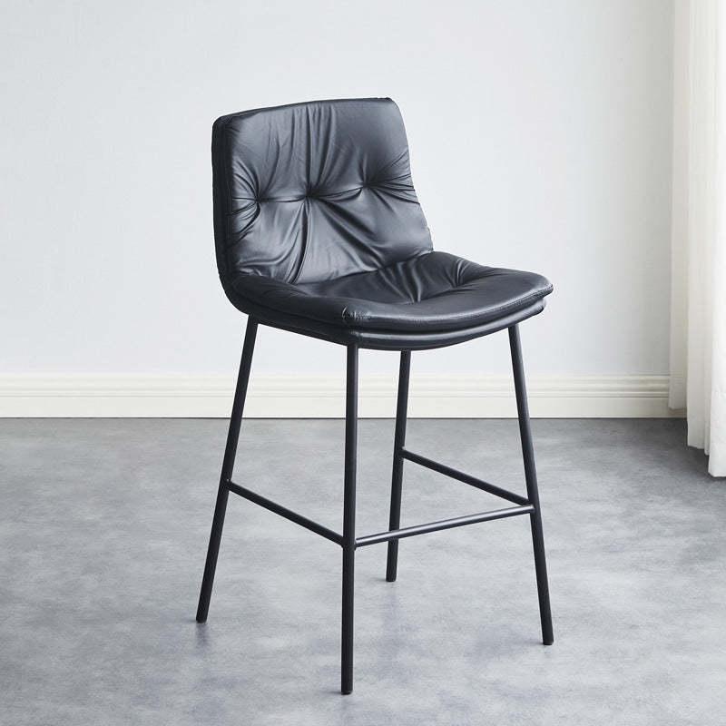 Scandinavian Leather Arched Bar Stool