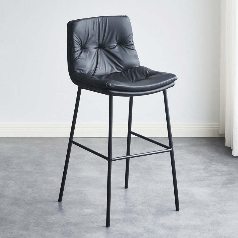 Scandinavian Leather Arched Bar Stool