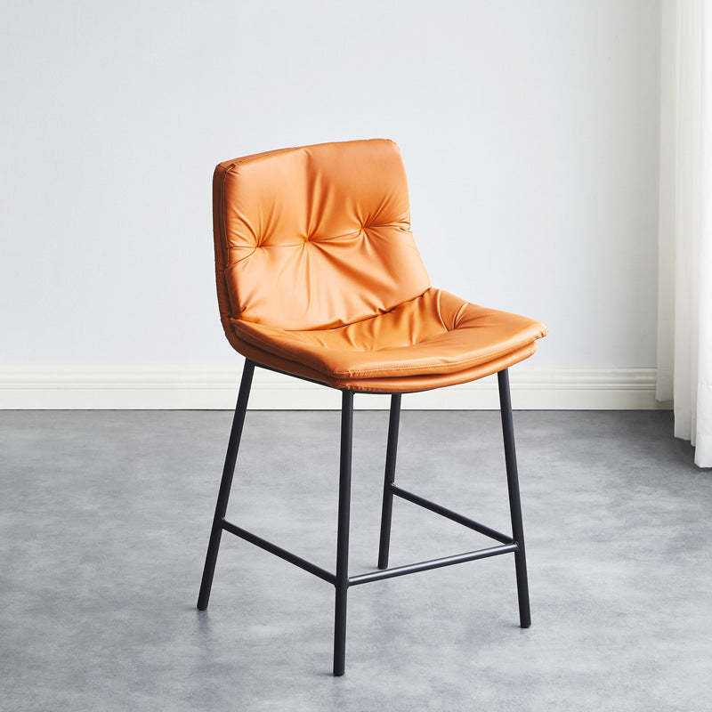 Scandinavian Leather Arched Bar Stool