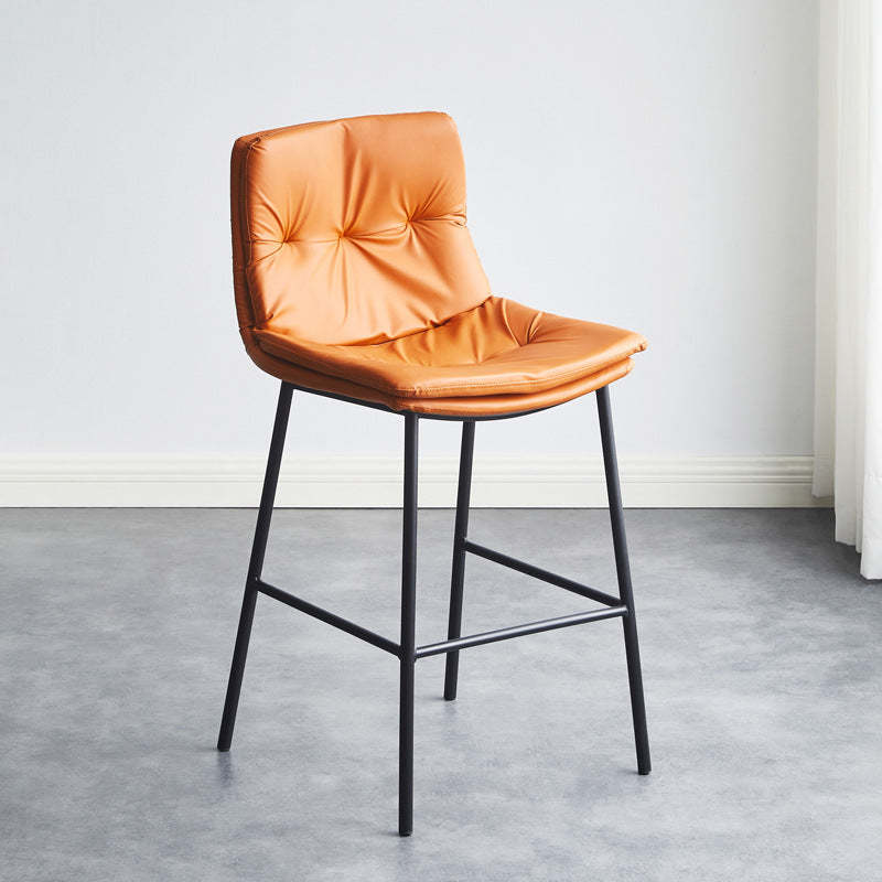 Scandinavian Leather Arched Bar Stool