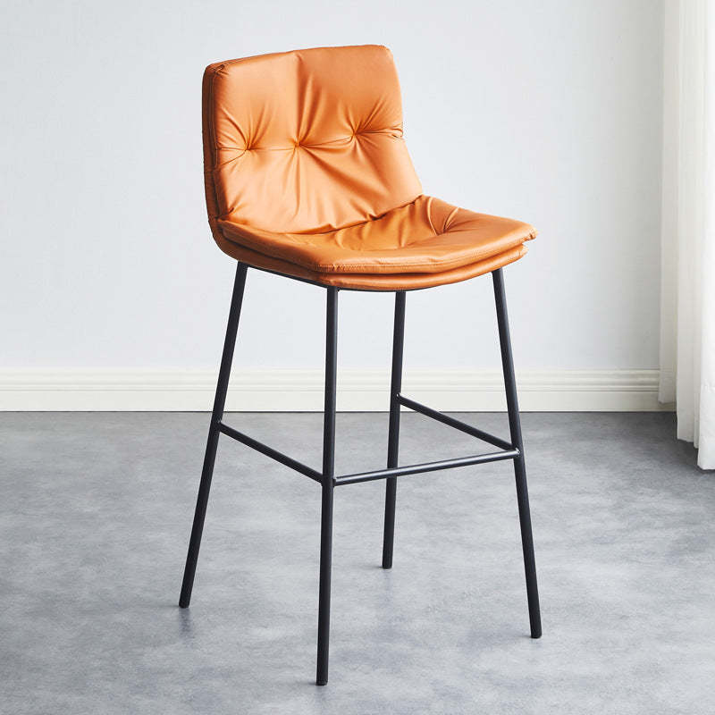 Scandinavian Leather Arched Bar Stool