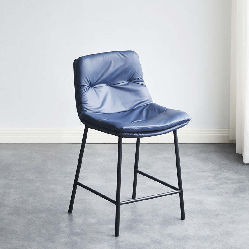 Gray leather steel arched bar & counter stools - nordic