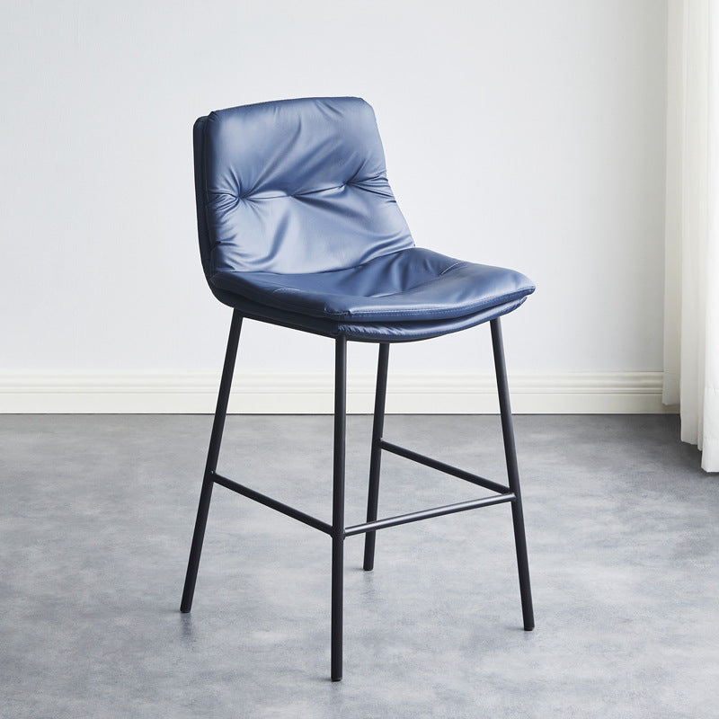 Scandinavian Leather Arched Bar Stool