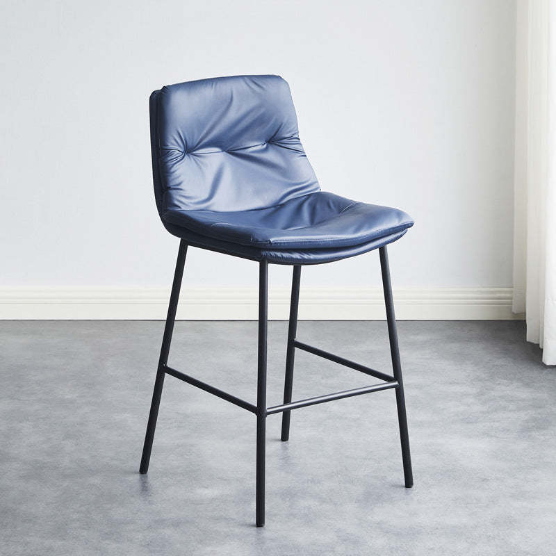 Scandinavian Leather Arched Bar Stool