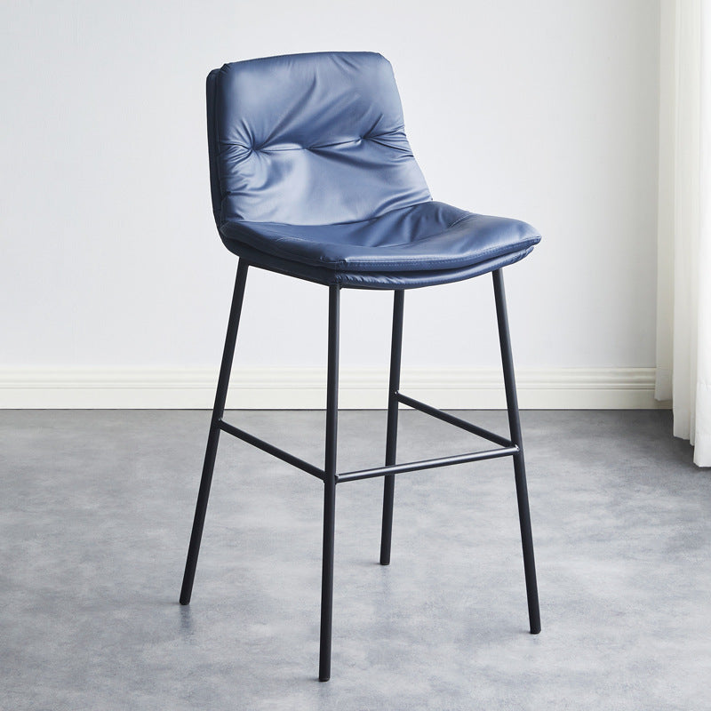 Scandinavian Leather Arched Bar Stool