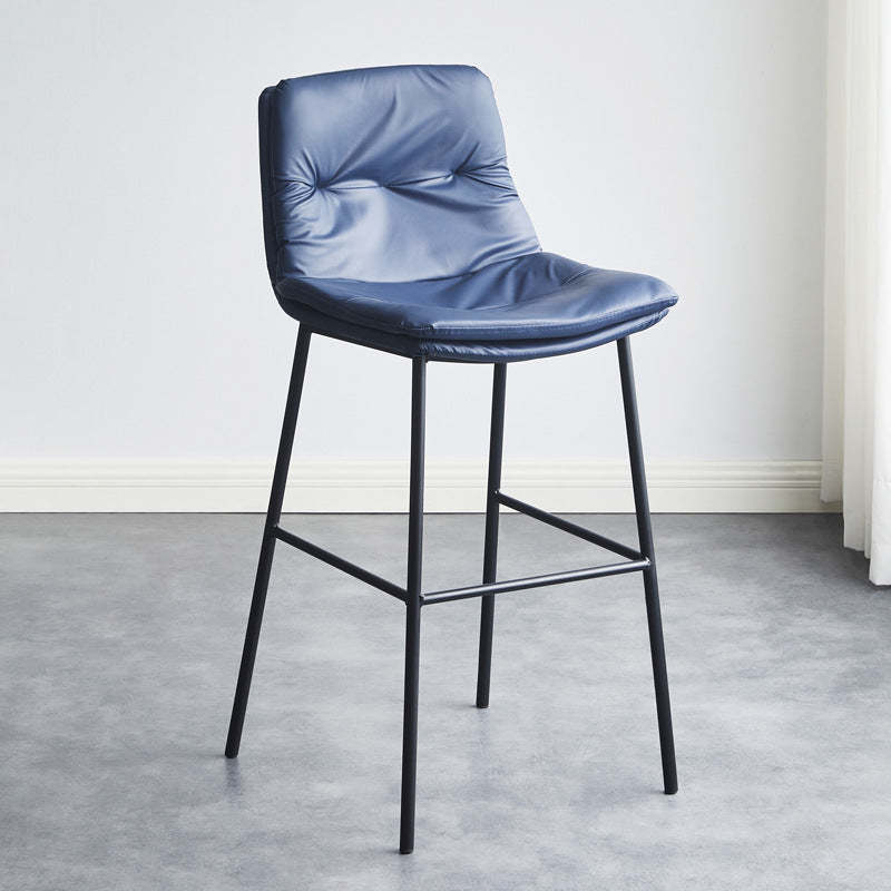Scandinavian Leather Arched Bar Stool