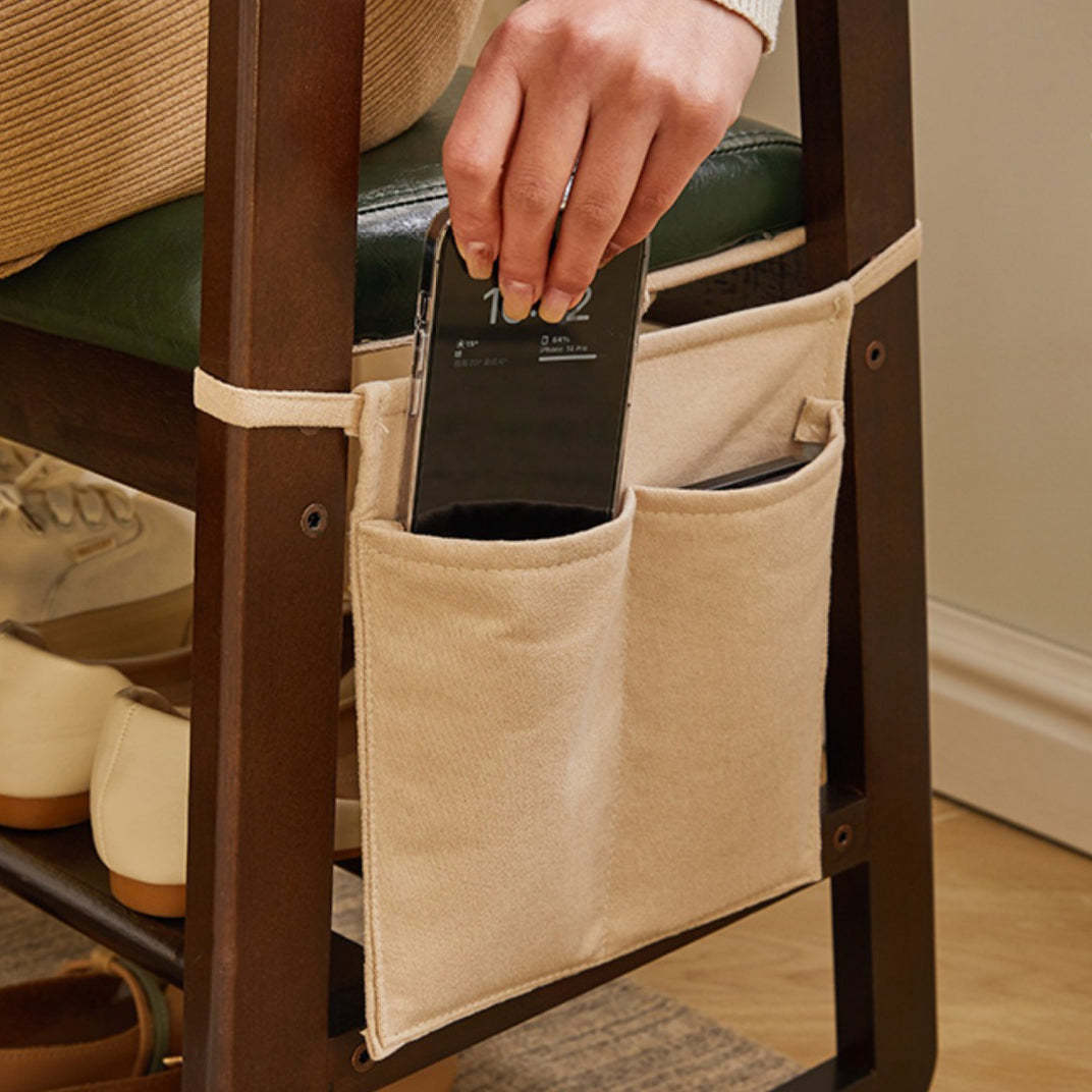 Minimalist Leather Trapezoid Shoe Bench