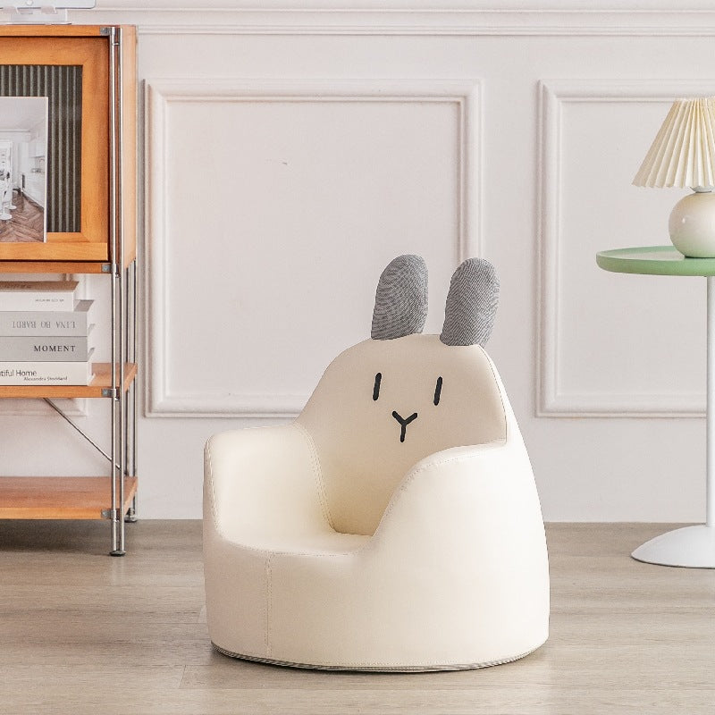 Contemporary Baby Rabbit Dinosaur Bear Leather Accent Chair — Pink