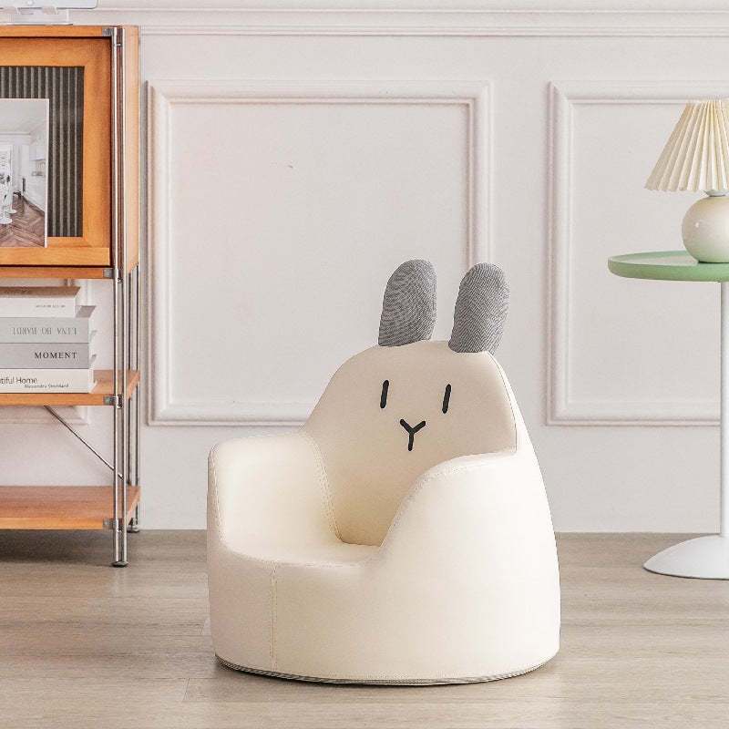 Contemporary Baby Rabbit Dinosaur Bear Leather Accent Chair — Pink