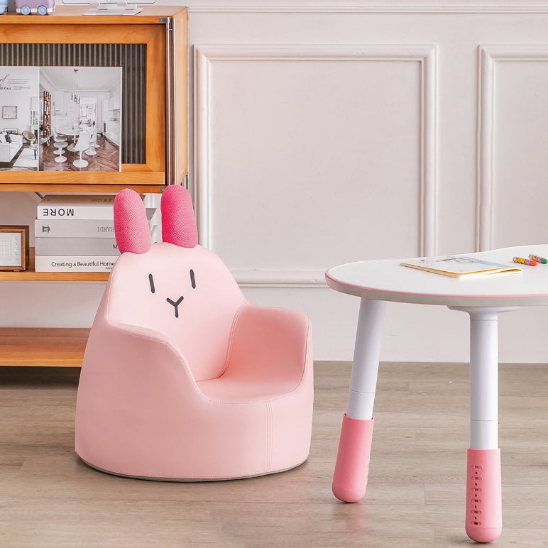 Art Deco Wood Leather Animal Kids Chair — Beige Dinosaur
