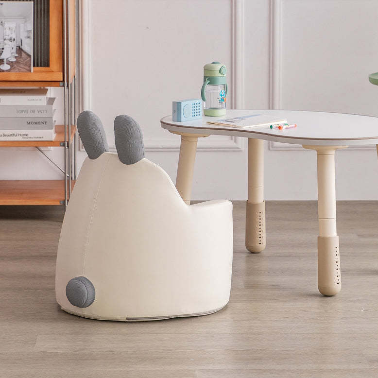 Art Deco Wood Leather Animal Kids Chair — Pink