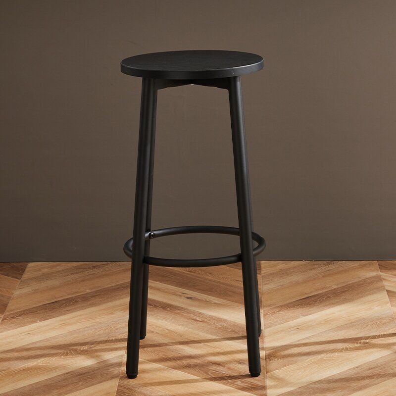 Minimalist round wood bar & counter stools