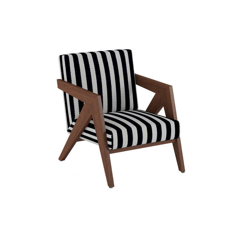 Chinese Rubberwood Linen Velvet Accent Chair