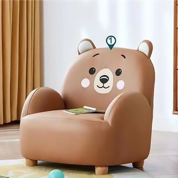Art Deco Kids Leather Wood Tiger Chair — Tiger
